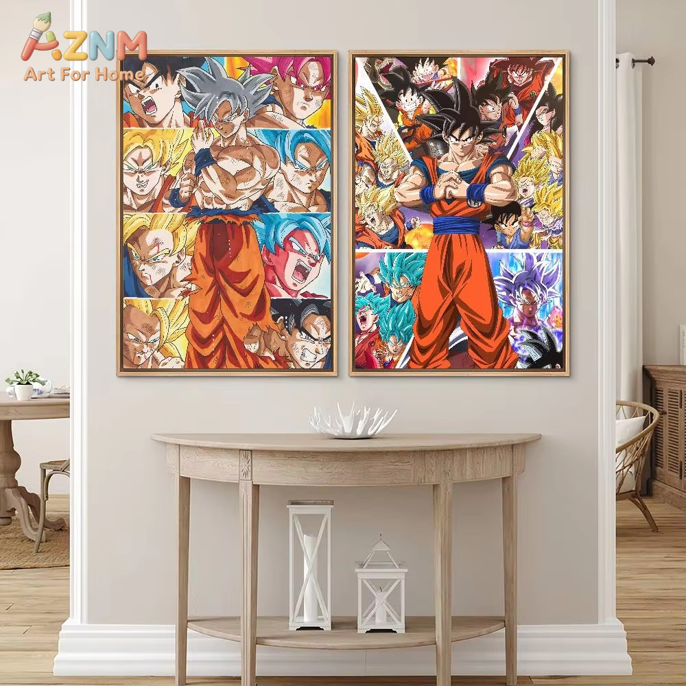 Resin Art Goku - AZNM Dragon Ball Diamentowy Plakat Son