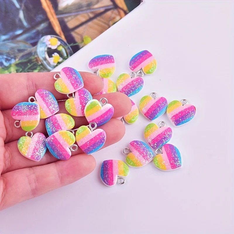 Resin Art Calligraphy - 10 szt. Kolorowe zawieszki z żywicy
