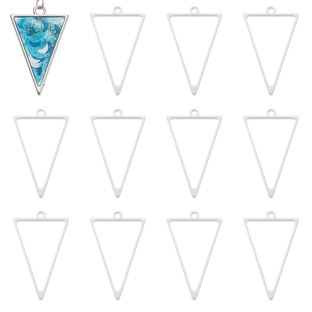 Bezels Pendant Resin - 16 szt. Trójkątne zawieszki z otwartym