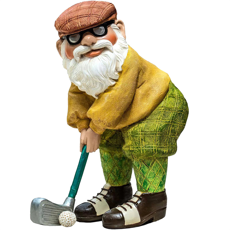 Resin Art Home Decor - Rzeźba gnoma golfowego z żywicy, figurki