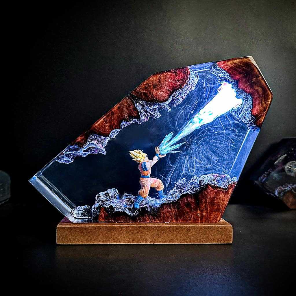Resin Art Goku - Lampka nocna LED z żywicy epoksydowej