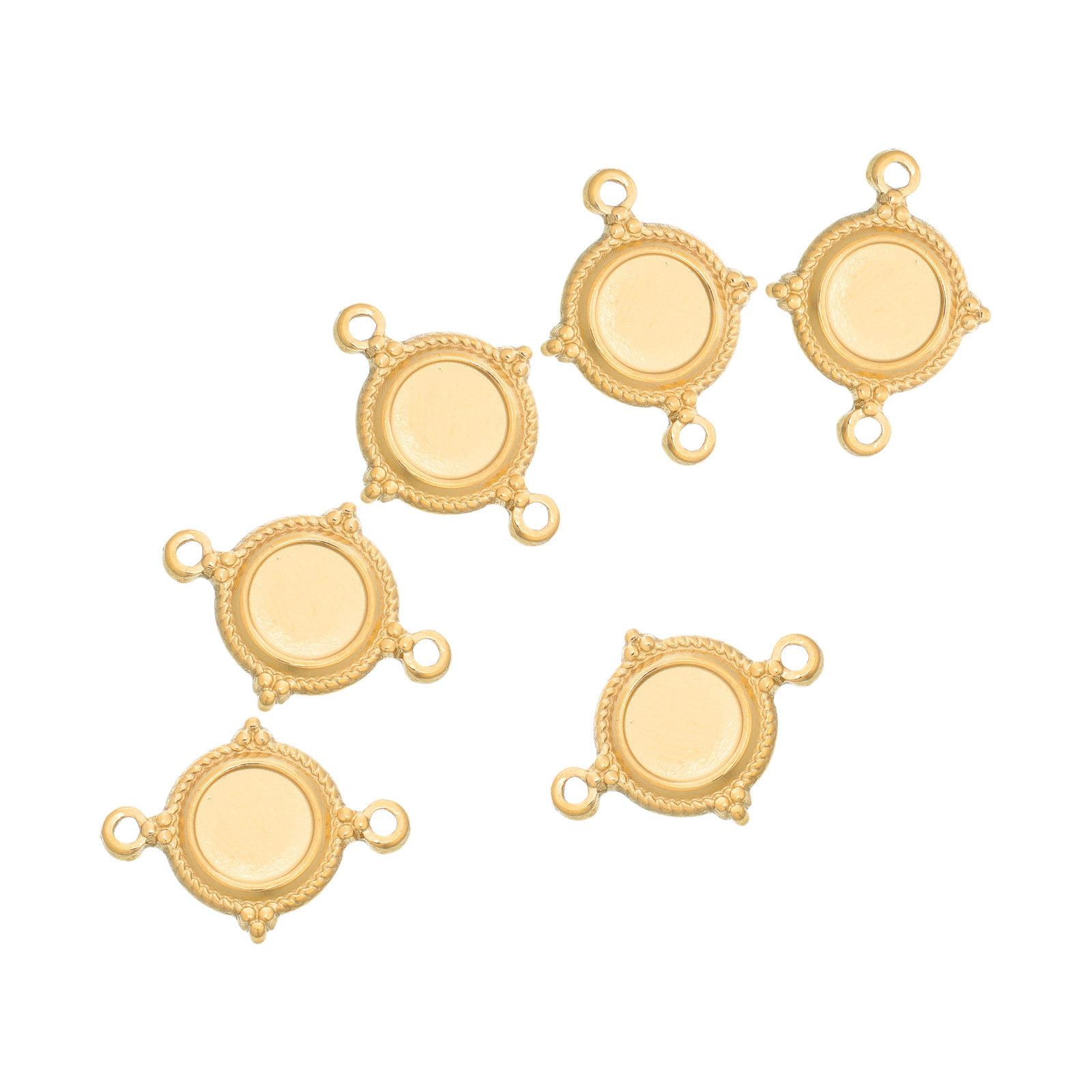Bezels Pendant Resin - 6 sztuk pustych, stalowych, bezelowych podstawek