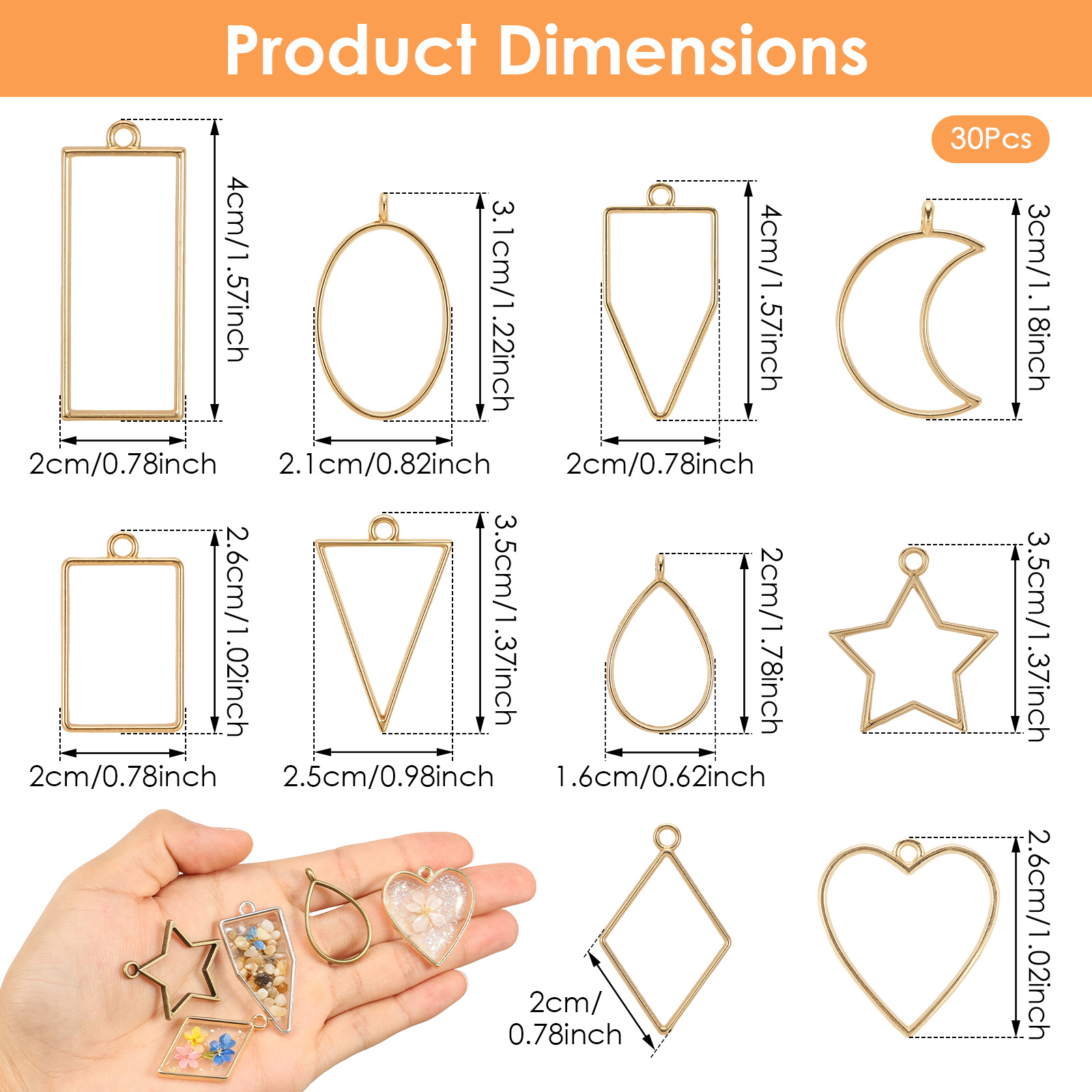 30 szt. ażurowych zawieszek w  – Bezels Pendant Resin recenzja i cena