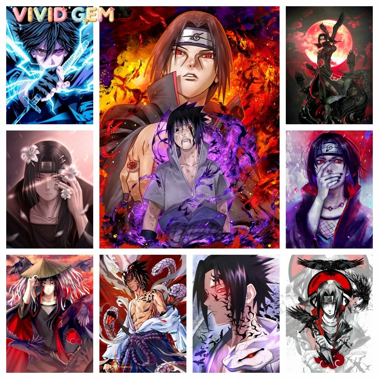 VIVID GEM Uchiha Itachi 5D DIY – Resin Art Home Decor recenzja i cena